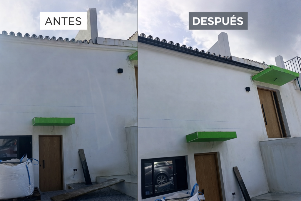 Antes y después: Sustitución de canalones en Málaga