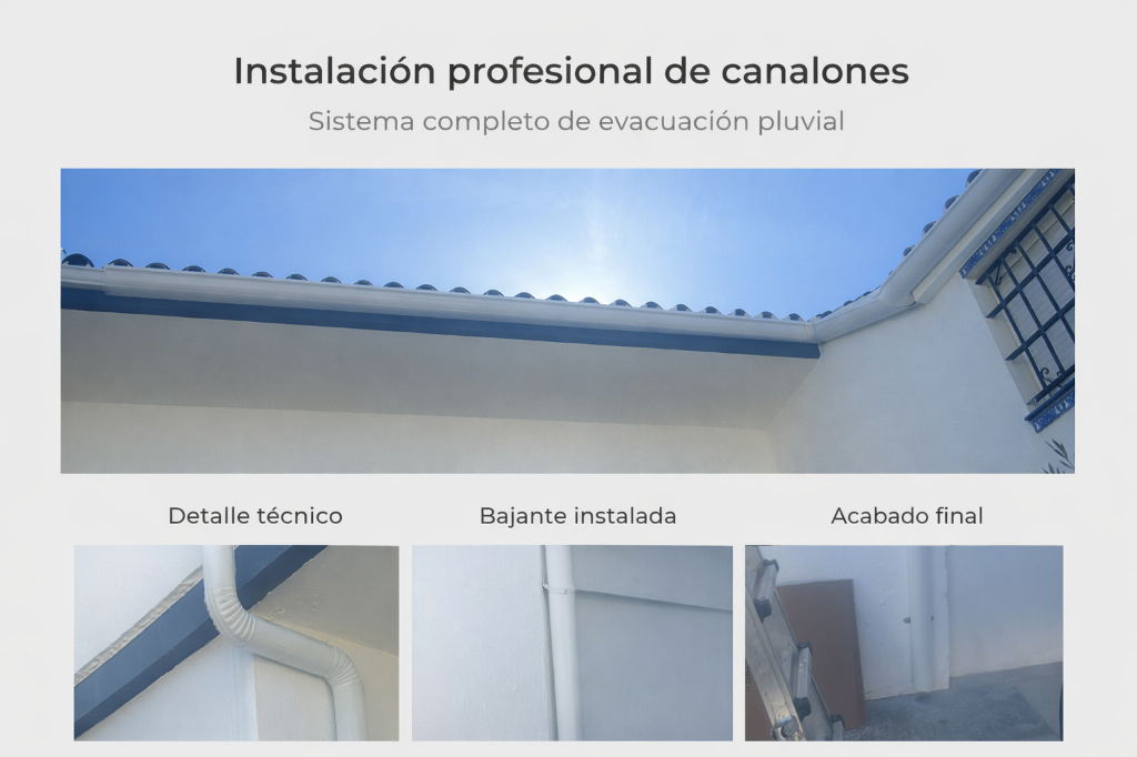 Instalación profesional de canalones en la Costa del Sol